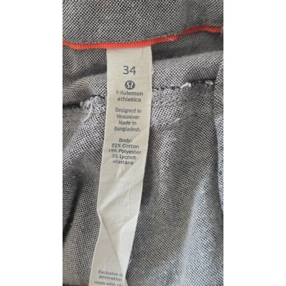 Lululemon The Works Short Quick Oxford 11 Men’s Gray Chino Casual Size 34 - Picture 5 of 6